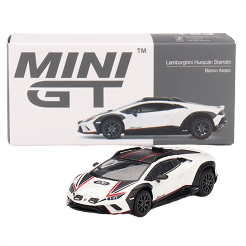 Mini gt 1/64 2023 lamborghini huracan sterrato bianco asopo, white/black/red, , medium image number null