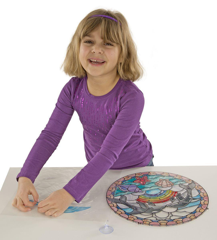 Melissa & doug stained glass dolphin craft sticker kit, , medium image number null