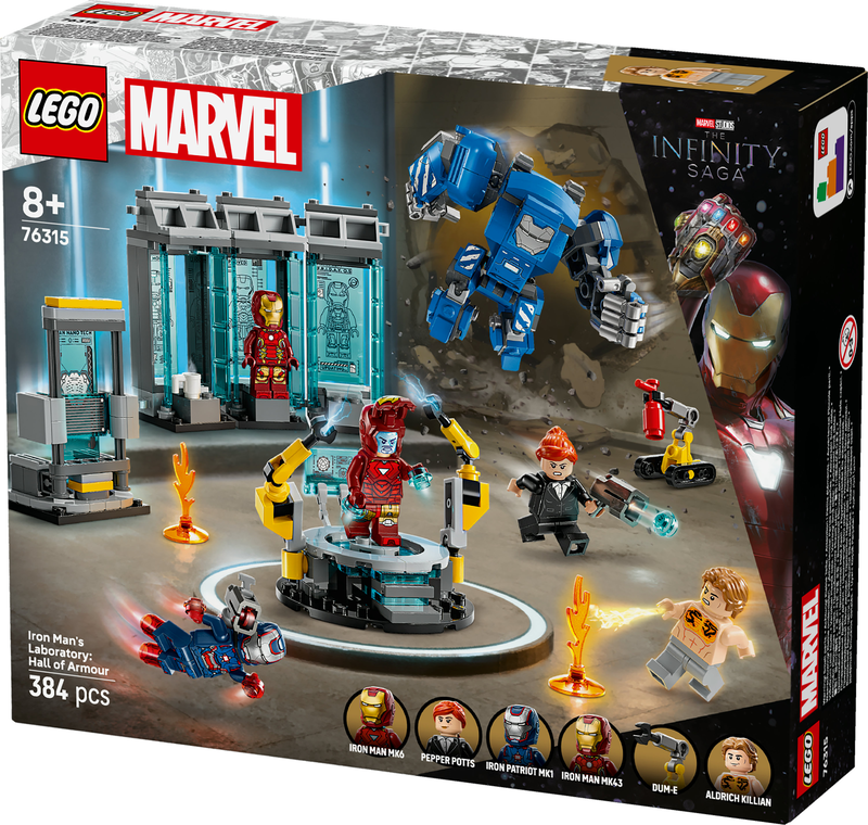 Lego iron man's laboratory: hall of armour 76315 for ages 8+ 379pcs, , medium-null