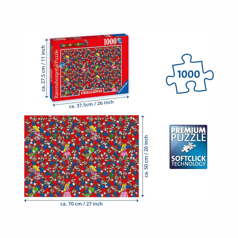 Ravensburger puzzle super mario bros challenge 2d 1000pcs, , medium-null