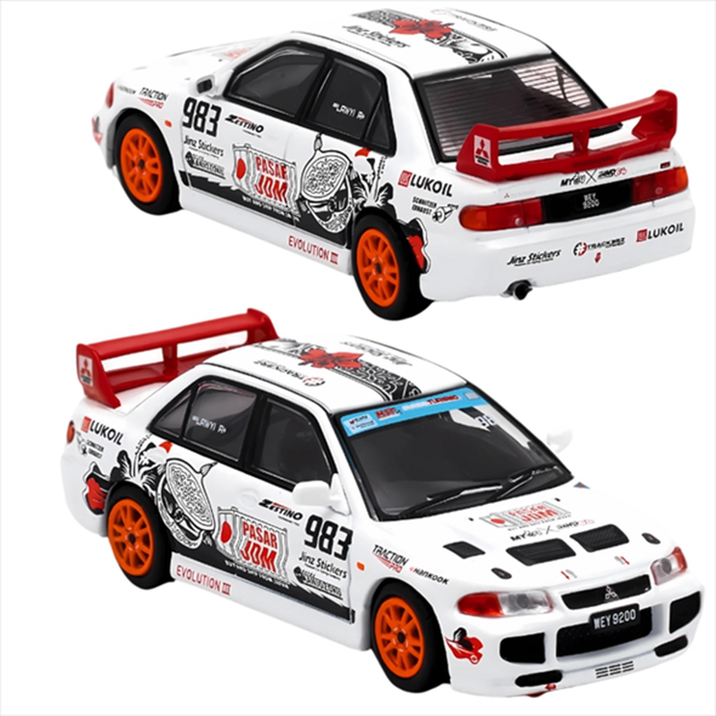 Inno models 1/64 toyota corolla levin ae86 #326  mitsubishi lancer evo III #963 *trackerz racing* se, , medium-null