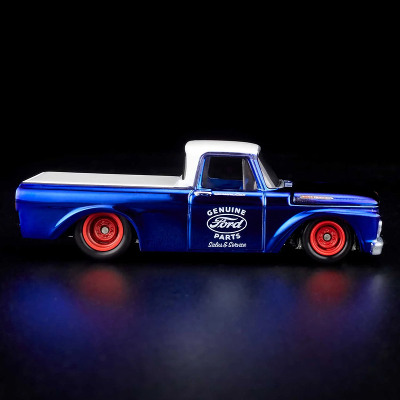 Product image: Hot wheels 1:64 rlc exclusive 1962 ford f100 – spectraflame navy blue hgw23 die-cast model, , medium-null