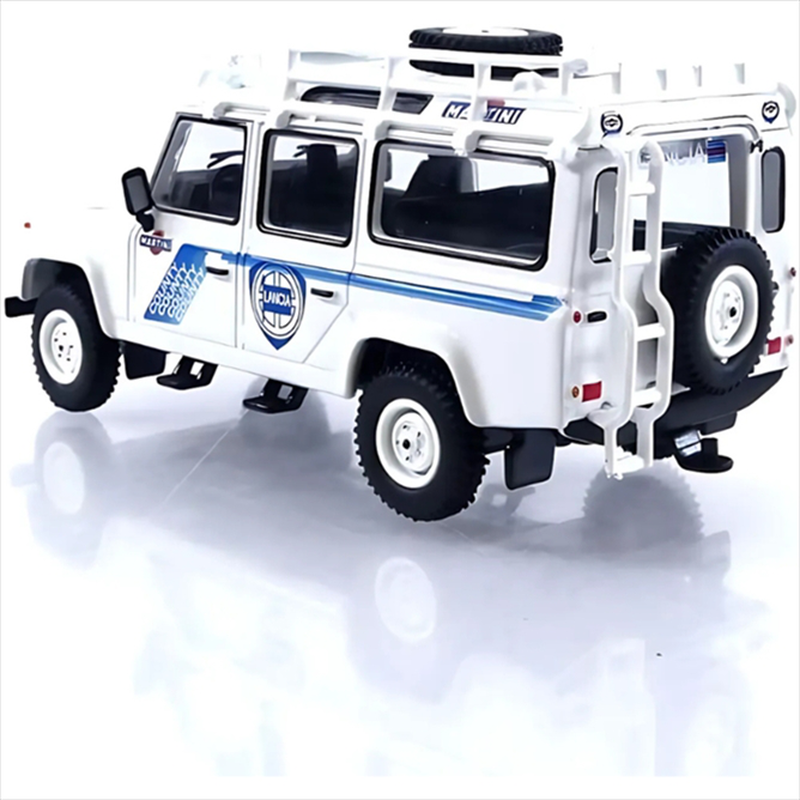Mini gt 1/64 land rover defender 110 1991 safary rally martini support vehicle, white, , medium image number null
