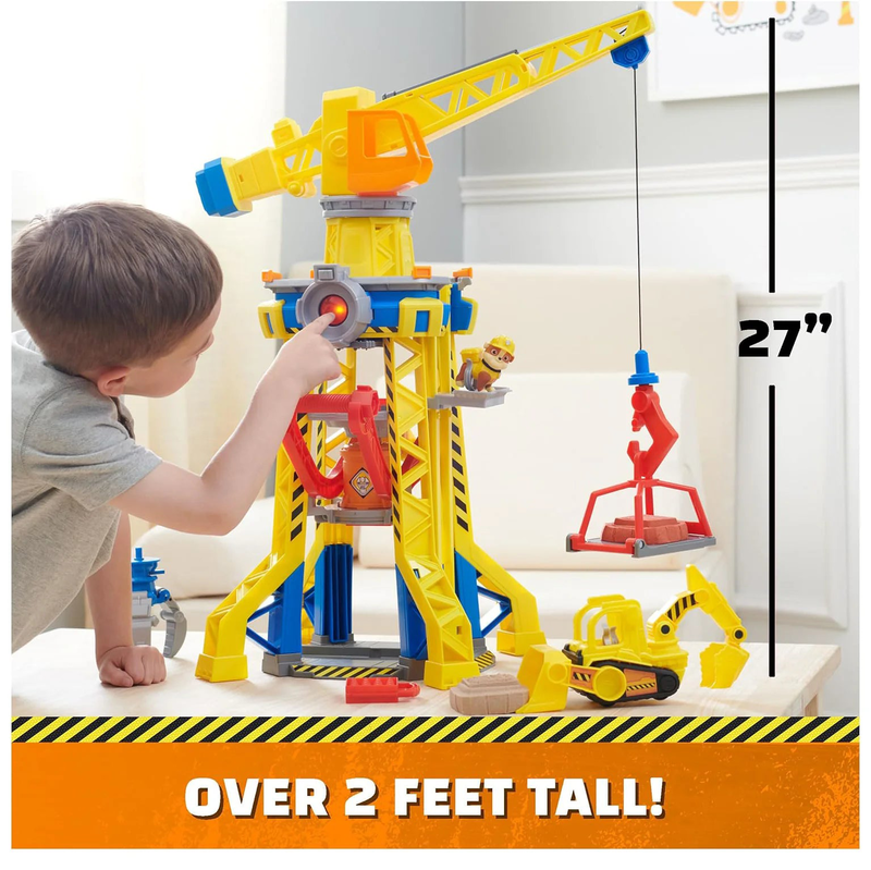 Paw patrol rubble and crew bark yard crane tower playset, , medium-null