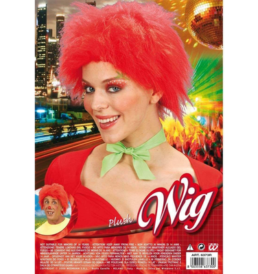 Party red wig, , medium