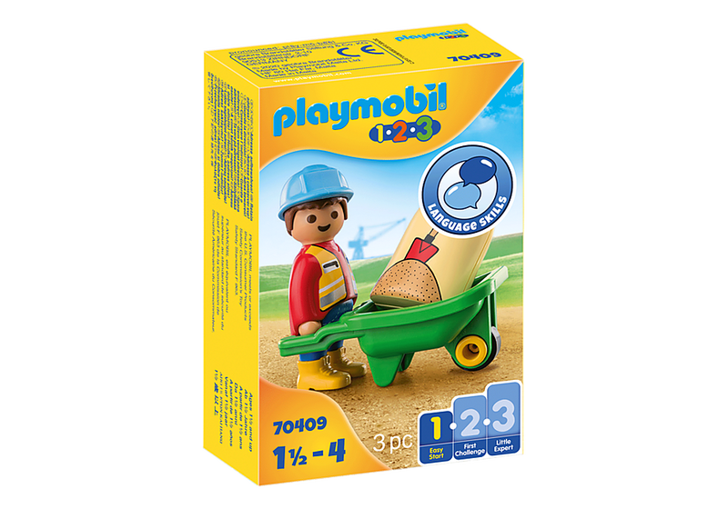 Product image: Playmobil 70409 123 construction worker with wheelbarrow, , medium-null