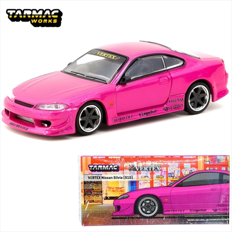 Tarmac 1/64 vertex nissan silvia s15, pink metallic, , medium-null
