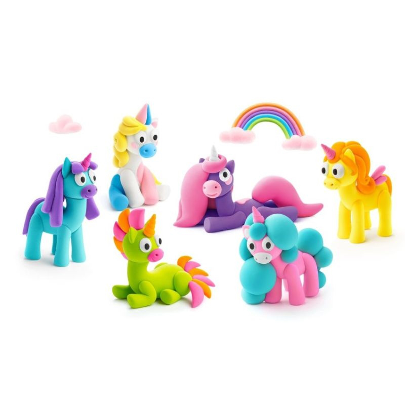 Hey clay 15028 rainbow unicorns 15pcs 440077, , medium-null