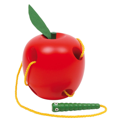 Small foot wooden threading apple game, , medium