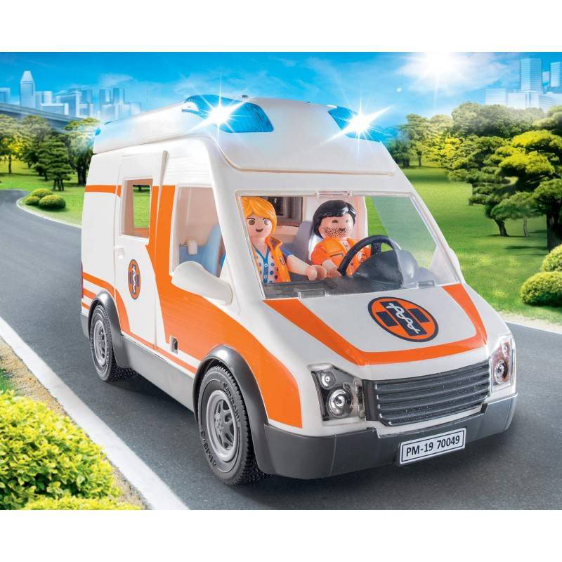 Playmobil 70049 city life ambulance with flashing lights, , medium image number null