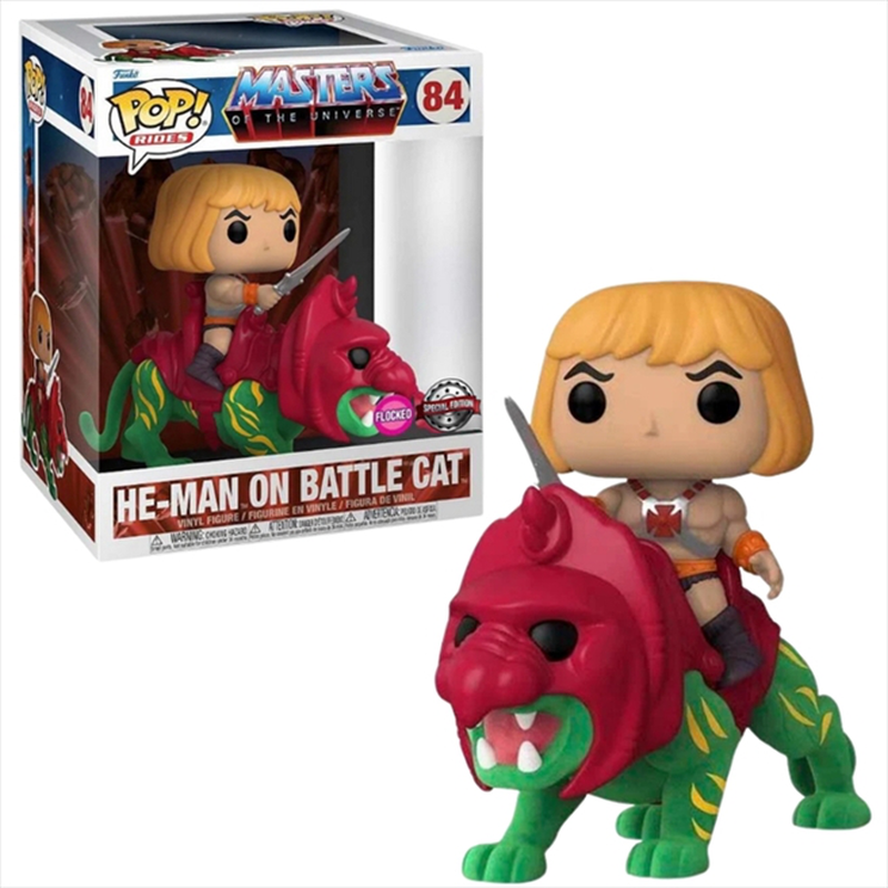 Funko pop! Ride deluxe: masters of the universe - he-man on battle cat flocked special edition #84, , medium-null