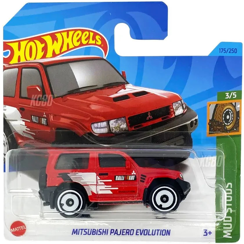 Product image: Hotwheels | mitsubishi pajero evolution | mud studs | 175/250 | 2023 | red, , medium-null