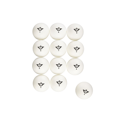 Pack of 12 white table tennis balls 40 mm 1 star, , medium