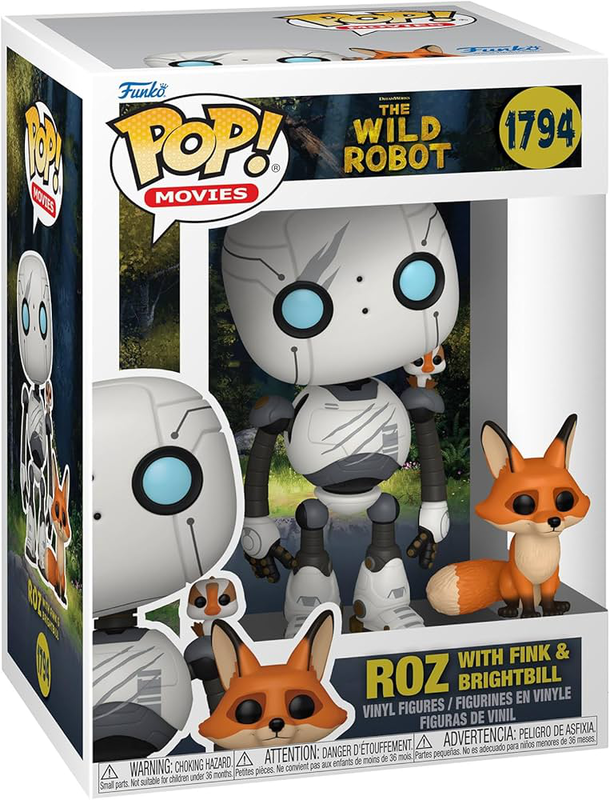 Pop funko! Movies: the wild robot roz with brightbill and fink figure, , medium-null
