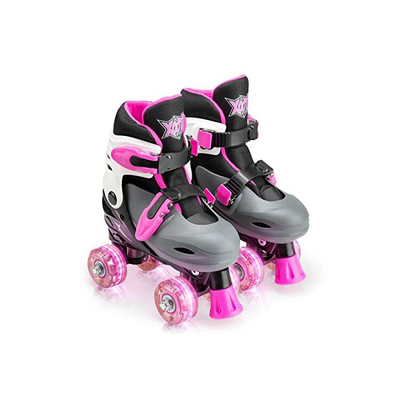 Xoo quad roller skates pink-27-31, , medium