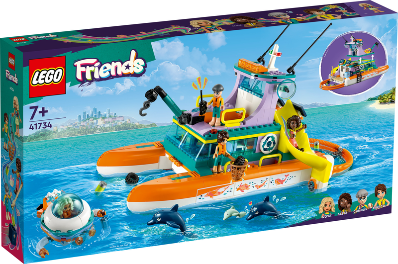 Lego friends sea rescue boat 41734 for ages 7+ 717pcs, , medium-null