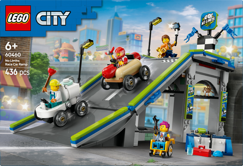 Lego city no limits: race car ramp track 60460 for ages 6+ 436pcs, , medium-null