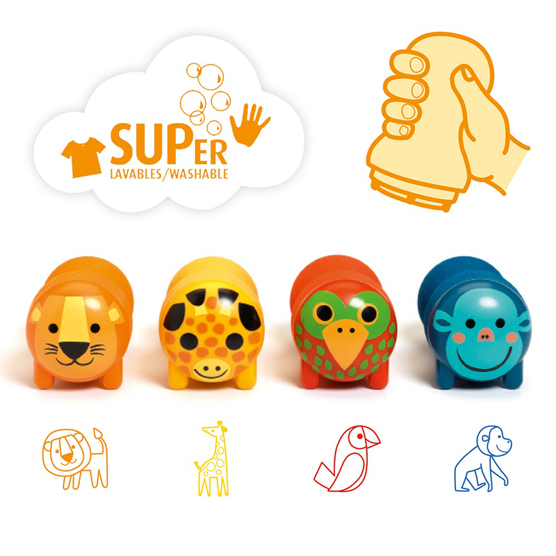 Djeco colours for little ones stamps for little ones - safari animals, , medium image number null