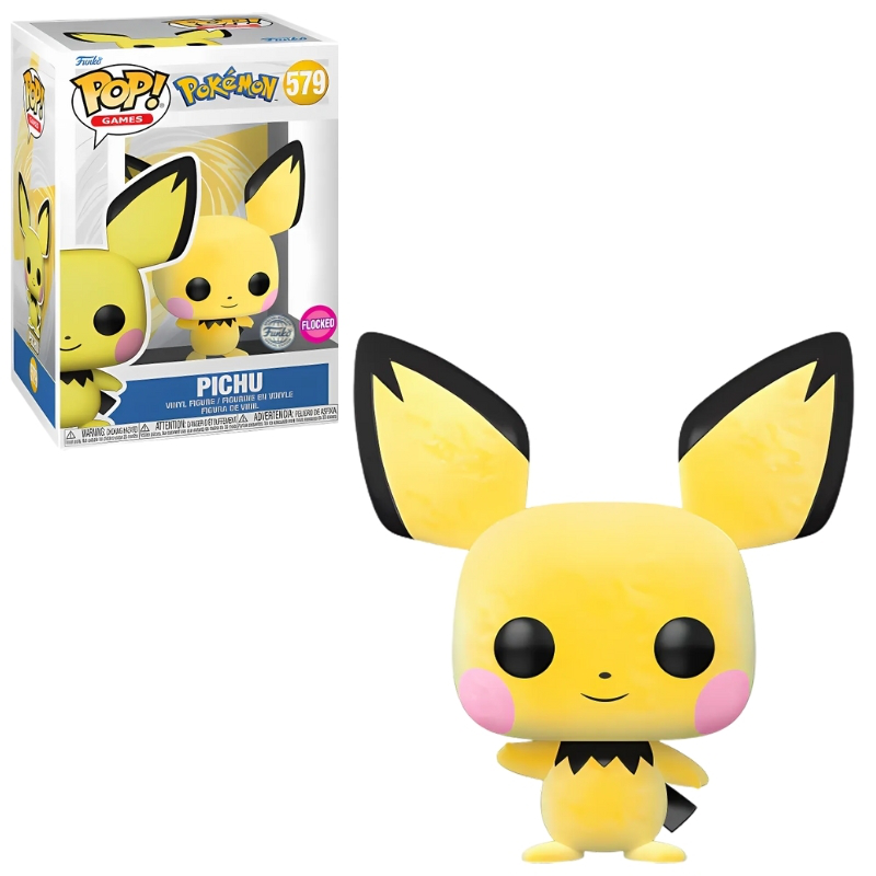 Funko pop! Games: pokemon - pichu flocked #579 special edition vinyl figure, , medium-null