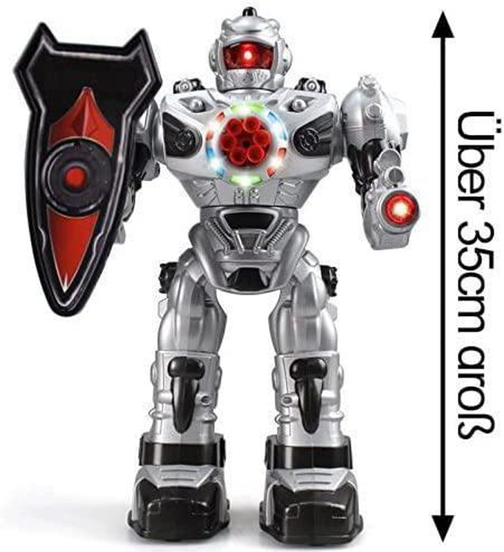 Product image: Roboattack large remote control interactive robot - silver, , medium-null
