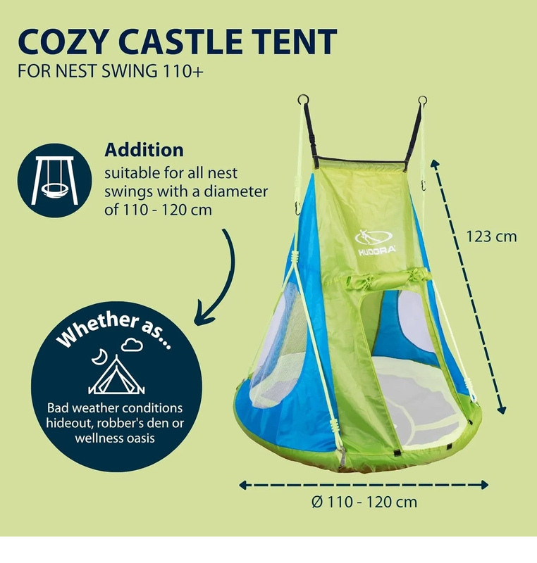 Hudora cosy castle tent cover for nest swing 110cm, , medium-null