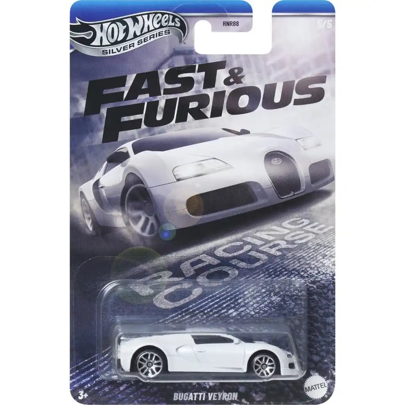 Hot wheels 1:64 bugatti veyron &ndash; fast & furious silver series racing course #5/5 jby43 hnr88, , medium-null