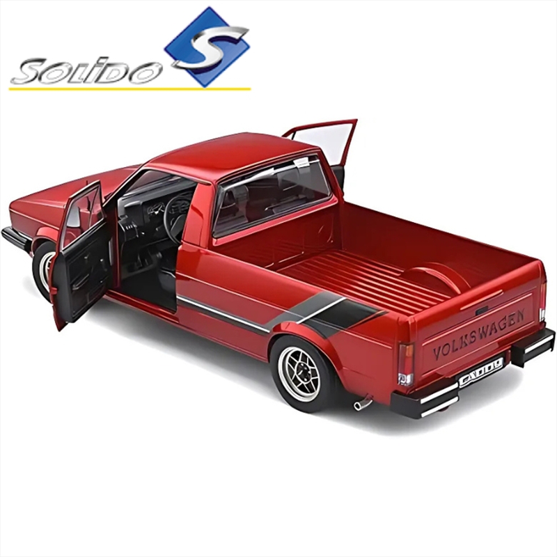 Solido 1/18 volkswagen caddy mk1 custom, red, , medium-null