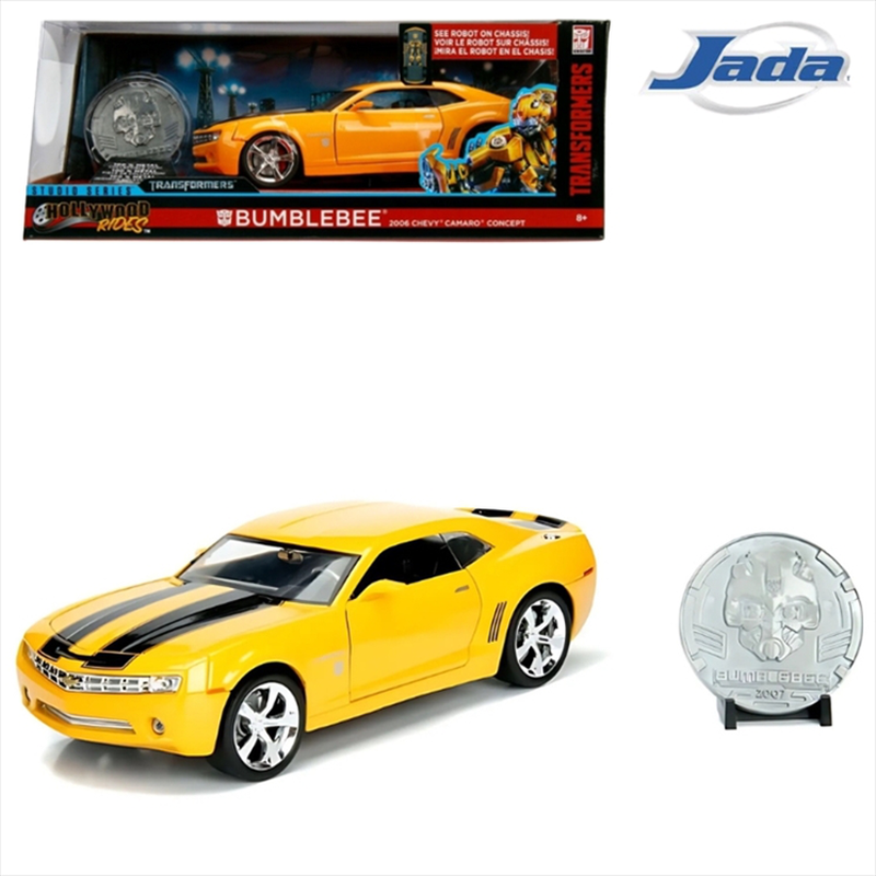 Product image: Jada 1/24 2006 chevrolet camaro *bumblebee transformers* with coin, yellow/black, , medium-null