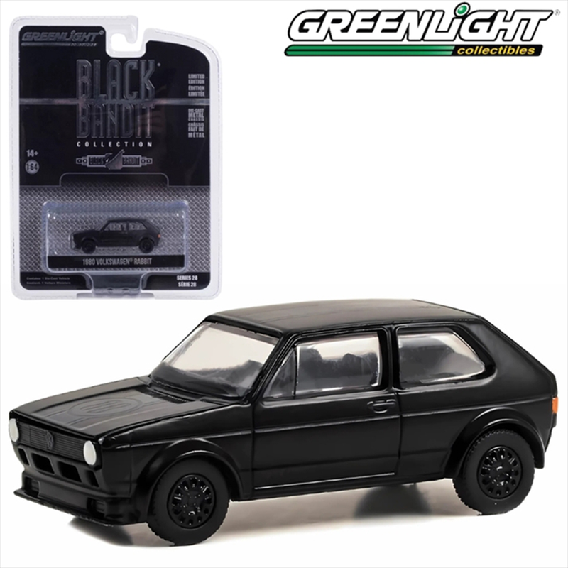 Greenlight 1/64 1980 volkswagen rabbit widebody black bandit racing *black bandit series 28*, black, , medium-null