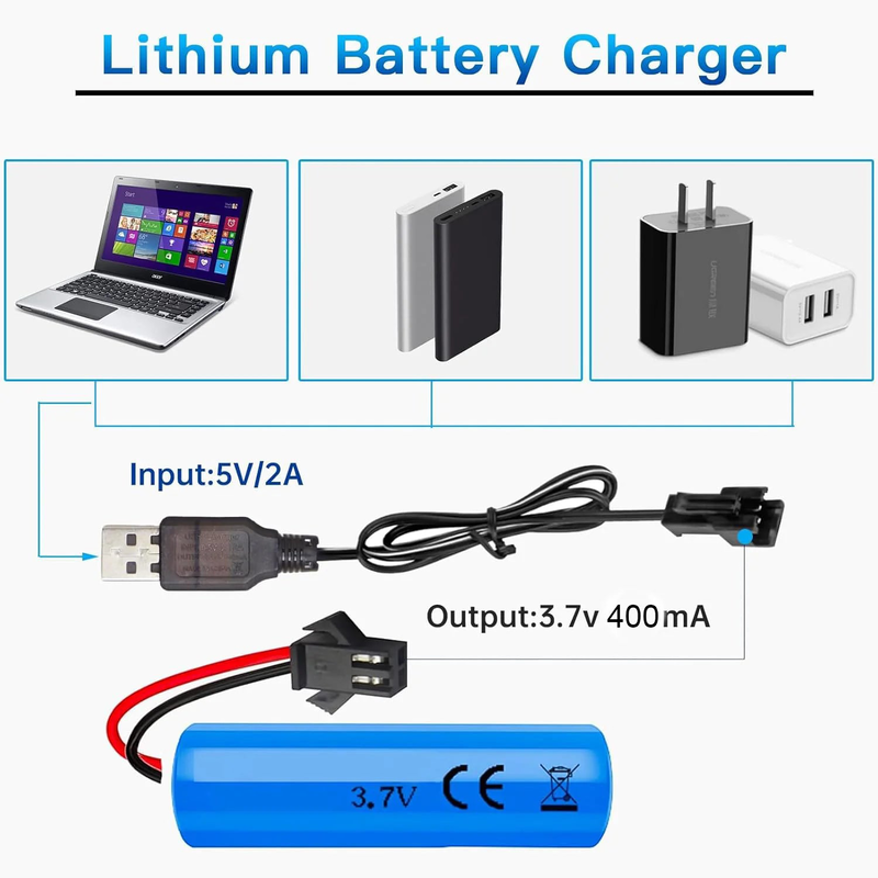 Lithium USB battery charger 3.7v 400ma 2-pin, , medium image number null