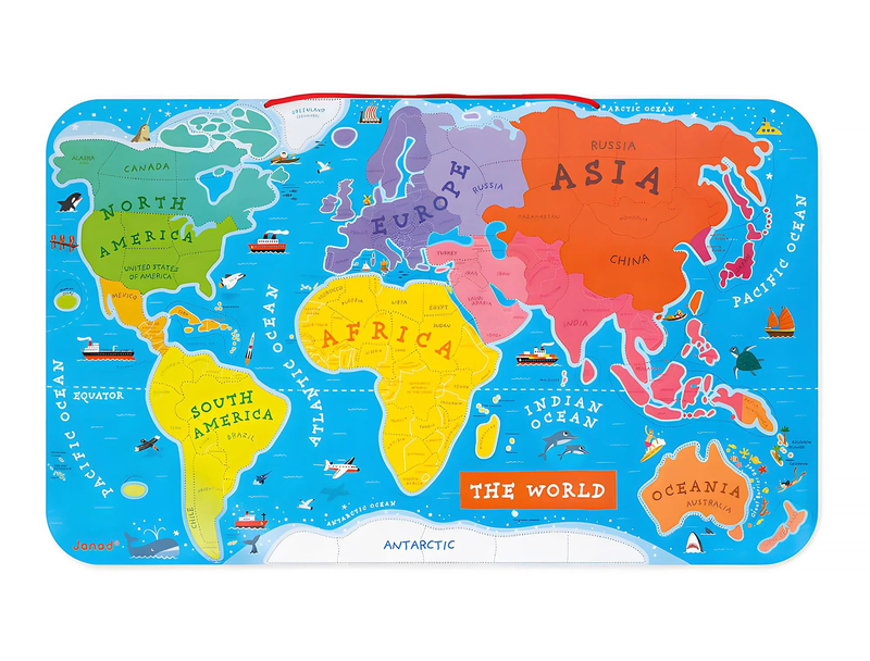 Janod magnetic world map puzzle, , medium-null