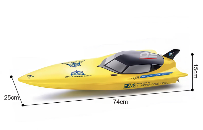 Cruel high-speed 2.4 GHz rc racing boat 74cm with lights image number null