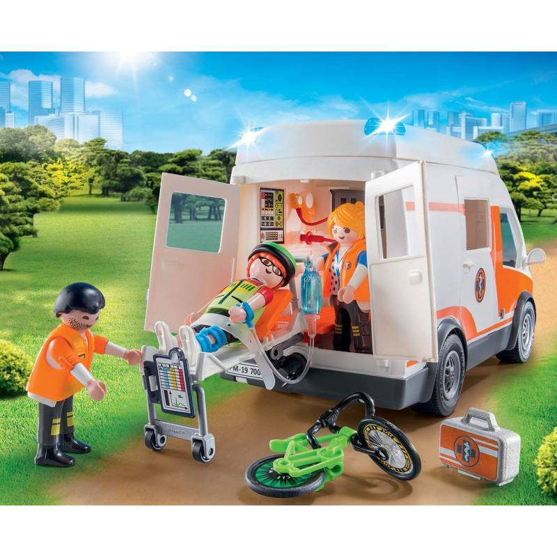 Playmobil 70049 city life ambulance with flashing lights, , medium image number null