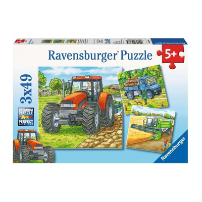 Ravensburger παζλ 3×49 τεμαχίων με αγροτικά οχήματα, ιδανικό για εκπαιδευτικό παιχνίδι & δημιουργική απασχόληση, Miscellaneous, medium