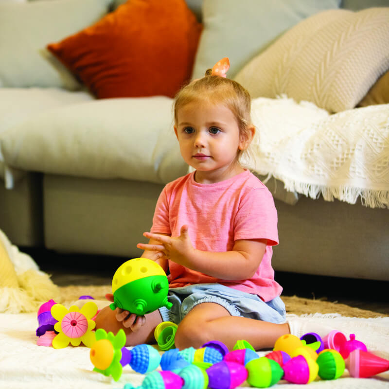 Lalaboom 2 sensory balls with 8pcs beads, , medium-null