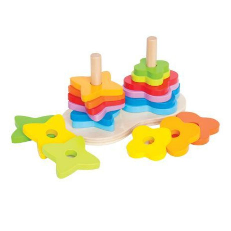 Hape double rainbow stacker e0406, , medium-null