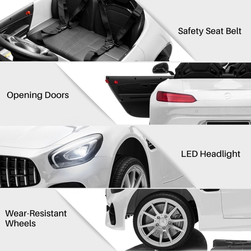 Ηλεκτροκίνητο παιδικό αυτοκινητάκι mercedes – amg gt κόκκινο/λευκό100x54x32cm-null