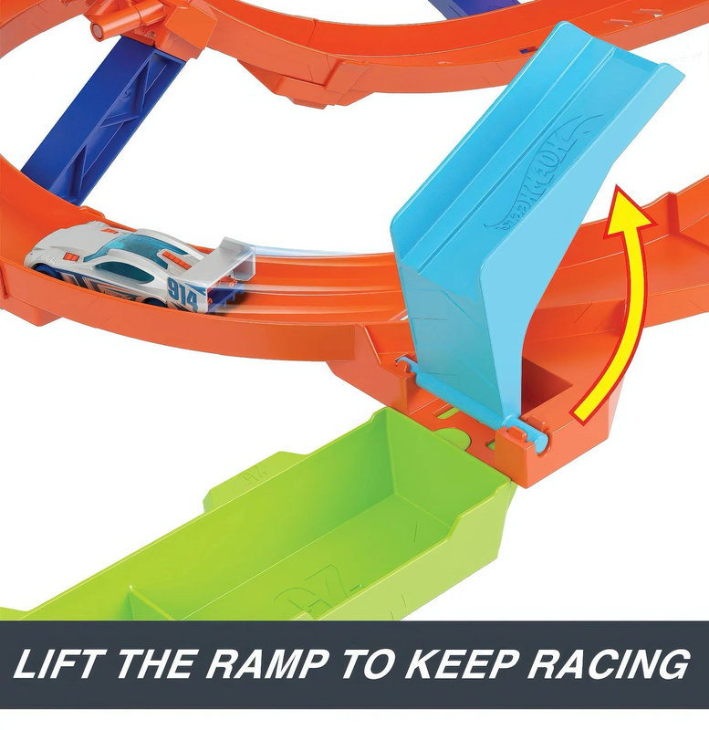 Hot wheels loop cyclone challenge car track set, , medium-null