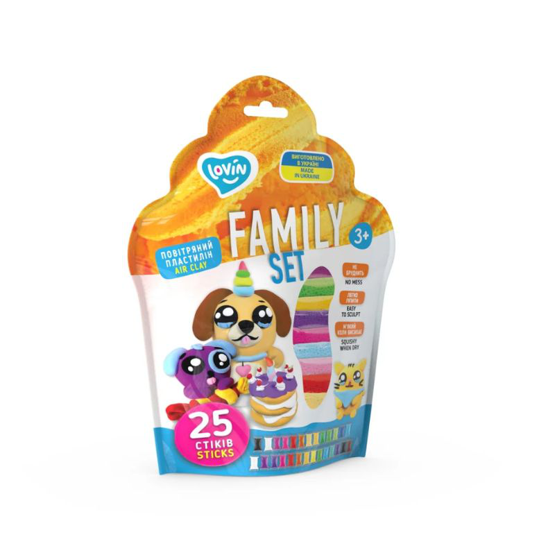 Modeling kit with Air plasticine Air clay tm lovin - family set, , medium-null