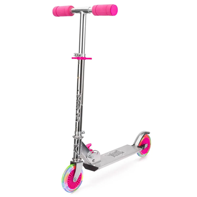 Xootz light up led folding scooter - pink, , medium