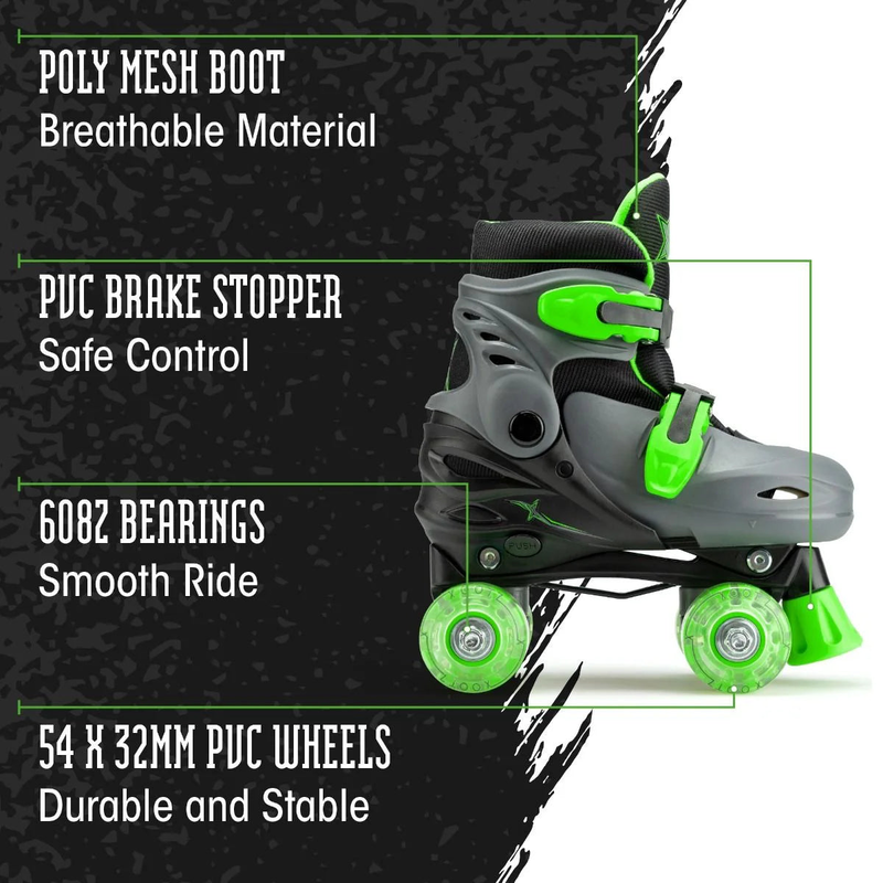 Product image: Xootz quad led roller skates - green-null
