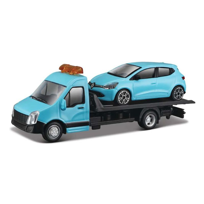 Bburago 1:43 streetfire - flatbed with mini cooper s - orange, , medium-null