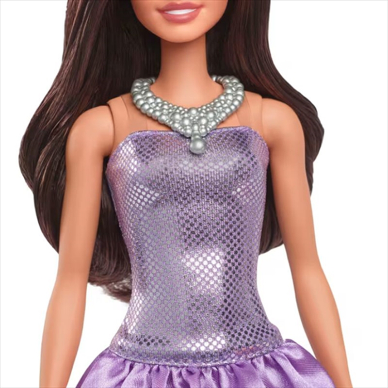Barbie fashionistas -  brown hair with sequined purple dress hyt92, , medium-null