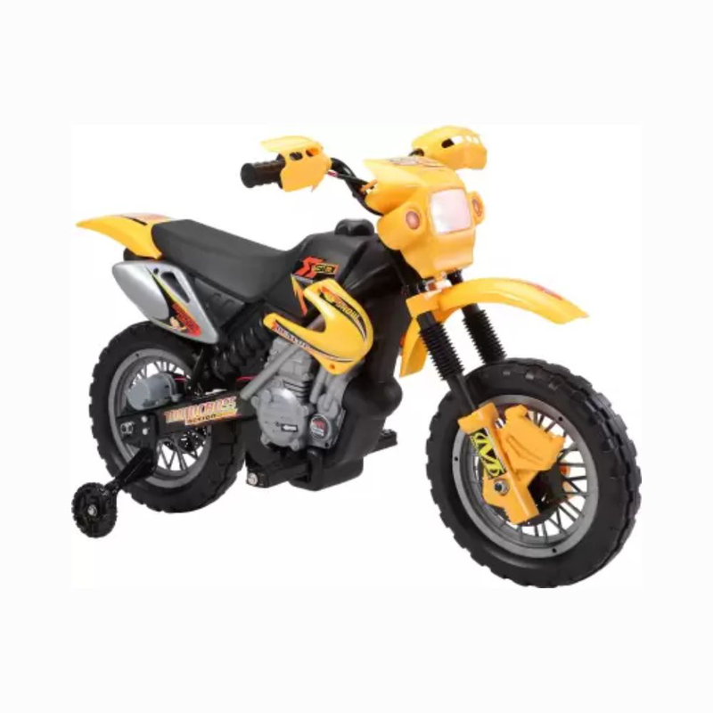 Ηλεκτροκίνητη παιδική motocross μοτοσικλέτα κίτρινη 6v, 4ah, , medium-null