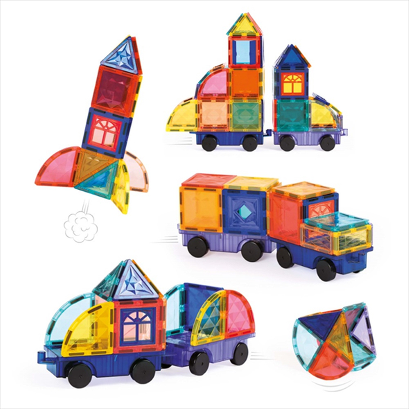 Ludi magnetic construction vehicles for ages 3+ 63pcs, , medium-null