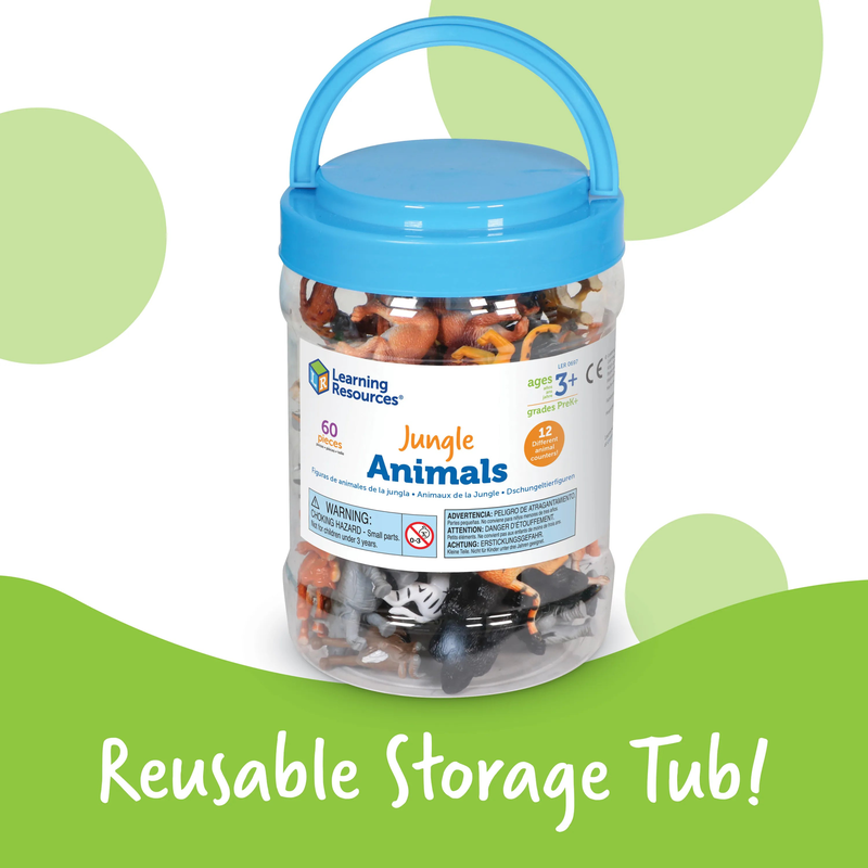 Learning resources jungle animal counters (set of 60), , medium image number null