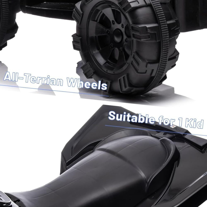 Product image: Ηλεκτροκίνητη παιδική τετράτροχη μοτοσικλέτα 12v με ήχο & φώτα, μπλε, 3+ ετών, , medium-null
