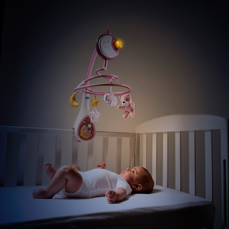 Chicco next2dreams 3-in-1 baby cot mobile with melodies pink for 0+ months 07627-10-null