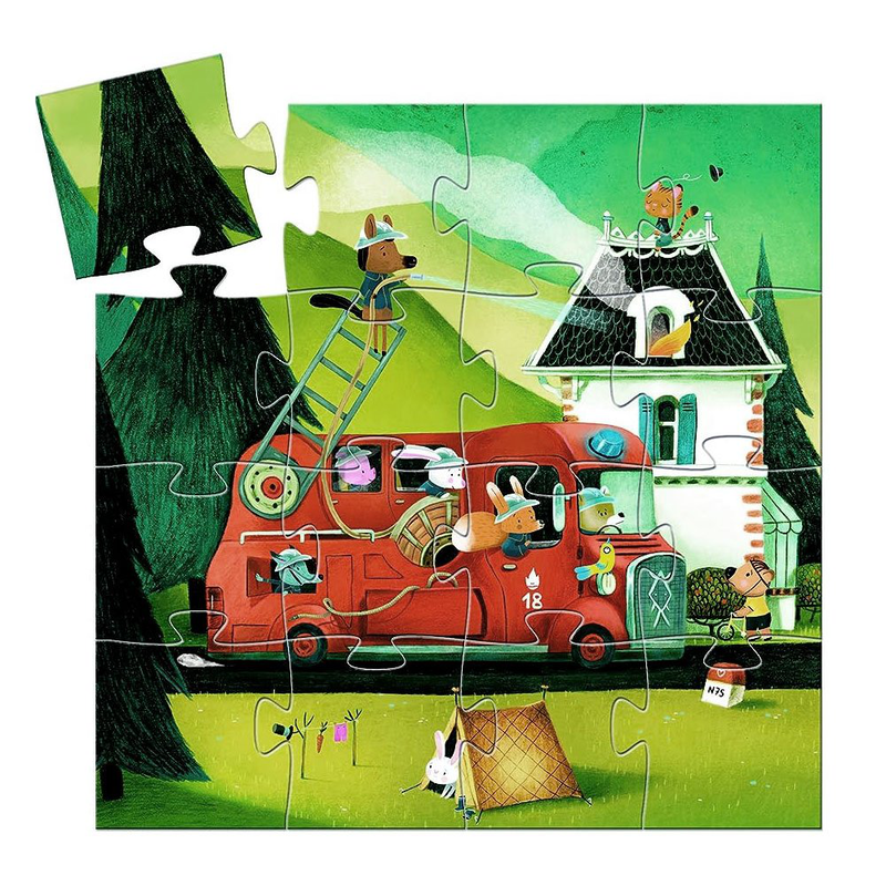 Fire truck puzzle 16pcs, , medium-null