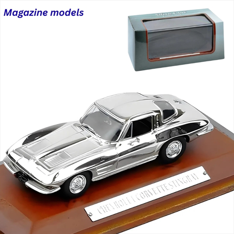 Magazine models 1/43 1967 chevrolet corvette stingray, chrome silver-cars, , medium-null